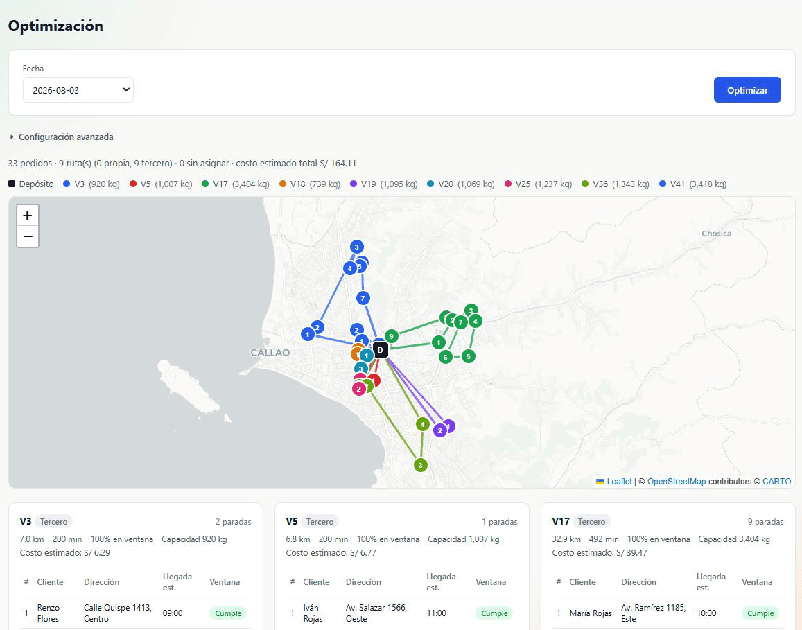 Vista previa de Optimización de rutas